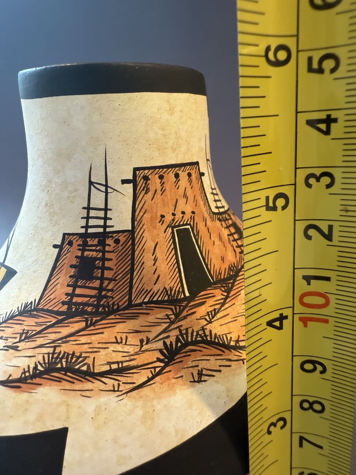 Pueblo Kiva Pottery Vase Vintage Native American, Signed - Thumbnail 7