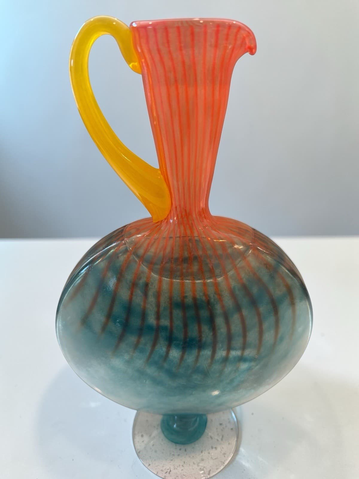 Kosta Boda "Bon Bon" Art Glass Ewer Jug by Kjell Engman, Estate Find - Thumbnail 7