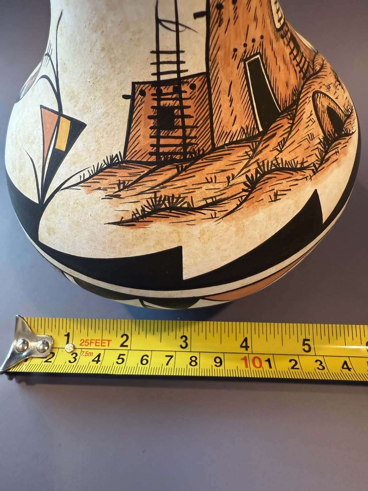 Pueblo Kiva Pottery Vase Vintage Native American, Signed - Thumbnail 4