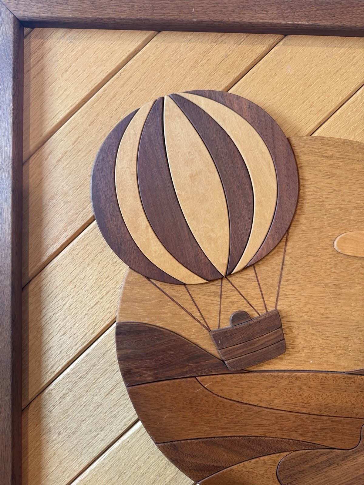 Vintage Dave Criner Limited Edition Wood Inlay Hot Air Balloon Handmade Artwork - Thumbnail 8