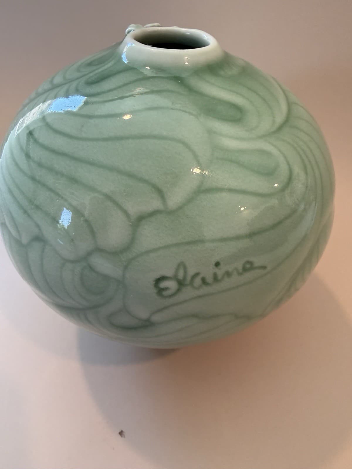 Elaine Coleman Small Celadon Vase - Thumbnail 8