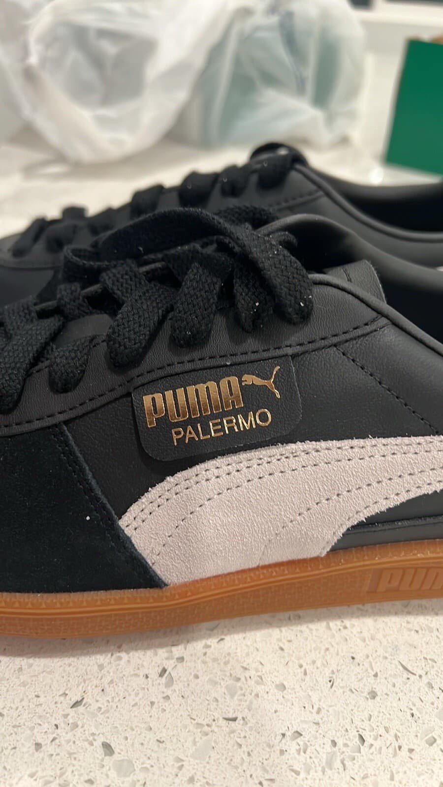 PUMA Palermo Leather Black Feather Grey Gum NEW - Size 9.5 - Thumbnail 6