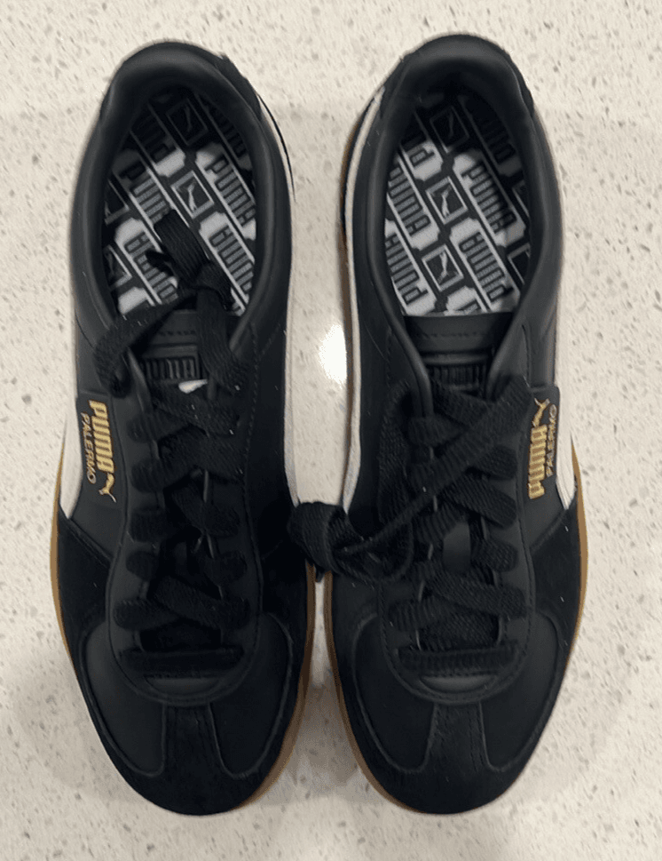 PUMA Palermo Leather Black Feather Grey Gum NEW - Size 9.5 - Thumbnail 3