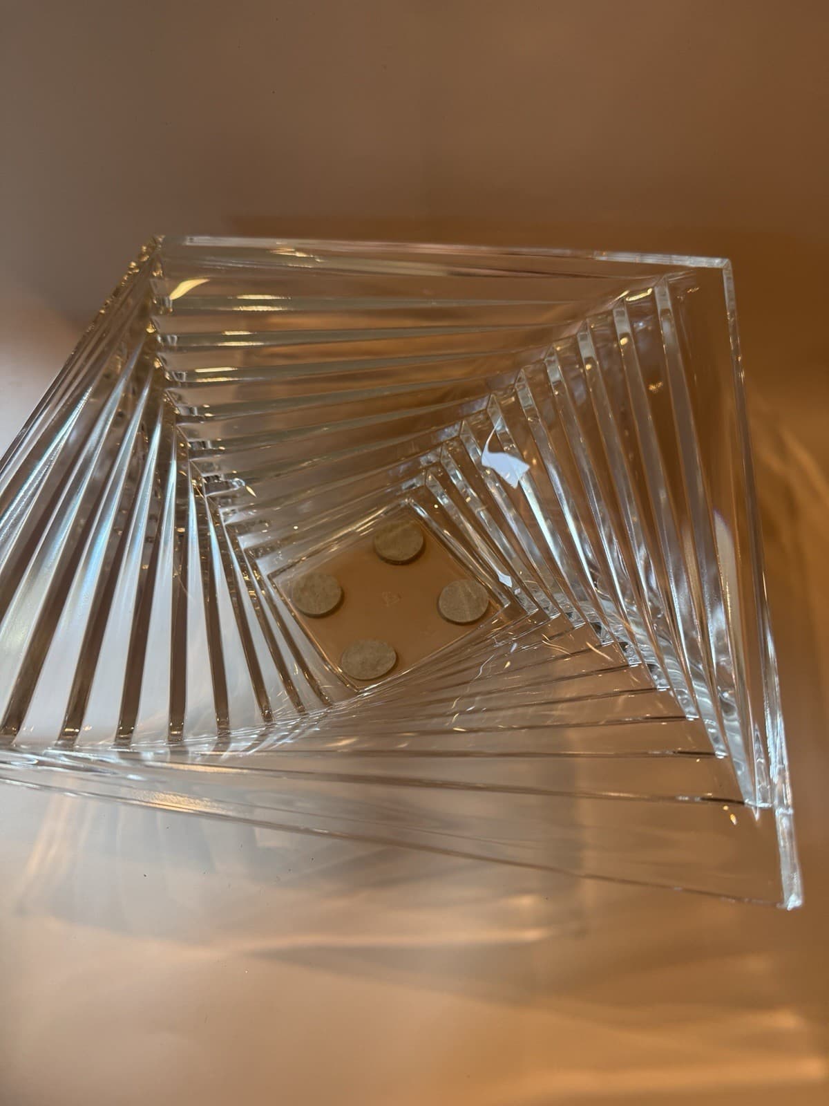 Vintage J.G. Durand Art Deco Style Geometric Crystal Bowl - Thumbnail 8