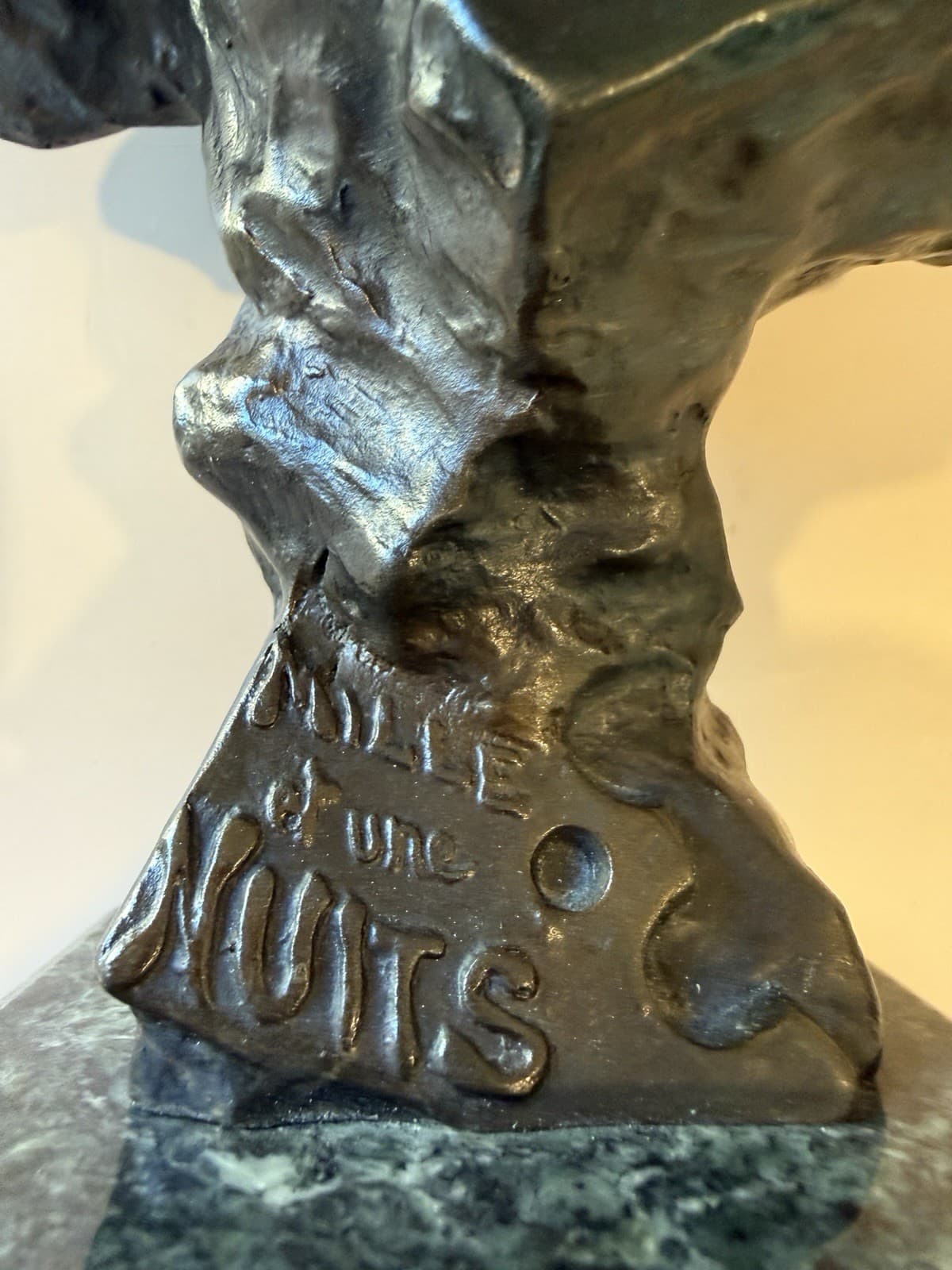 Vintage Bronze Bust Sculpture "Mlle et une Nuits" by Emmanuel Villanis - Thumbnail 13