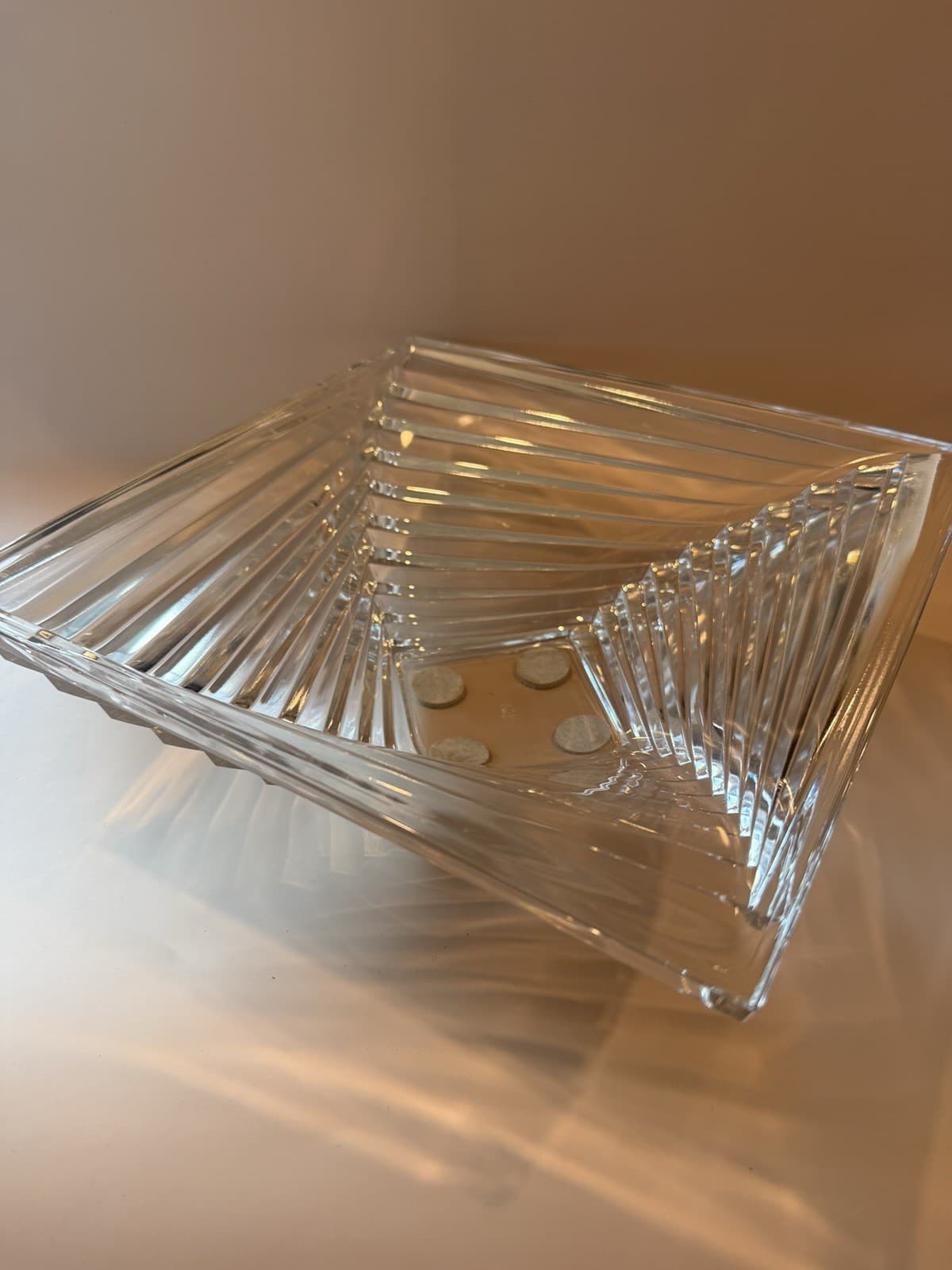 Vintage J.G. Durand Art Deco Style Geometric Crystal Bowl - Thumbnail 9