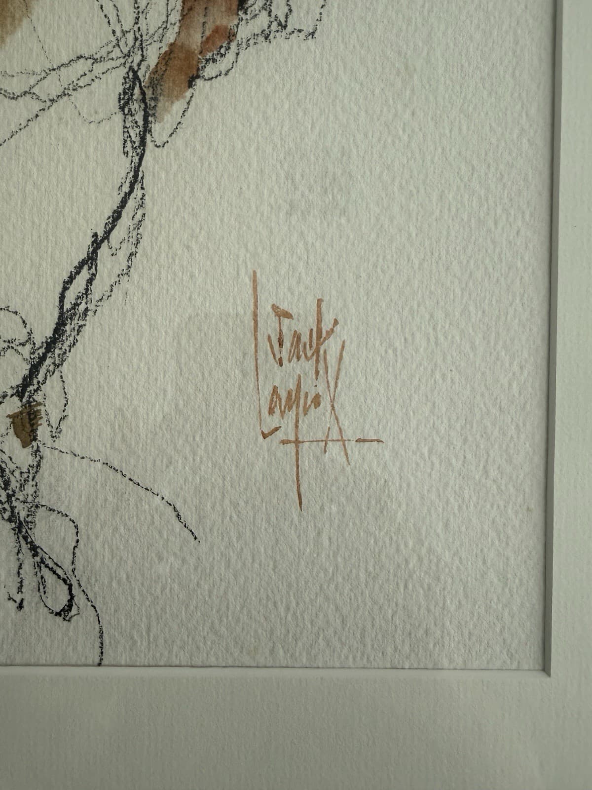Vintage Framed Watercolor and Charcoal Nude Figure Study by Jack Laycox - Thumbnail 7