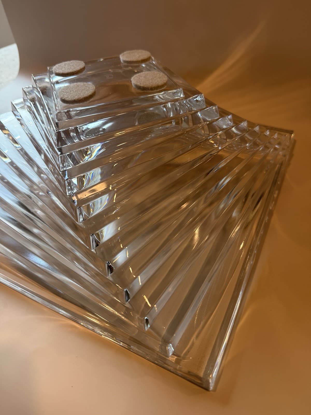 Vintage J.G. Durand Art Deco Style Geometric Crystal Bowl - Thumbnail 11