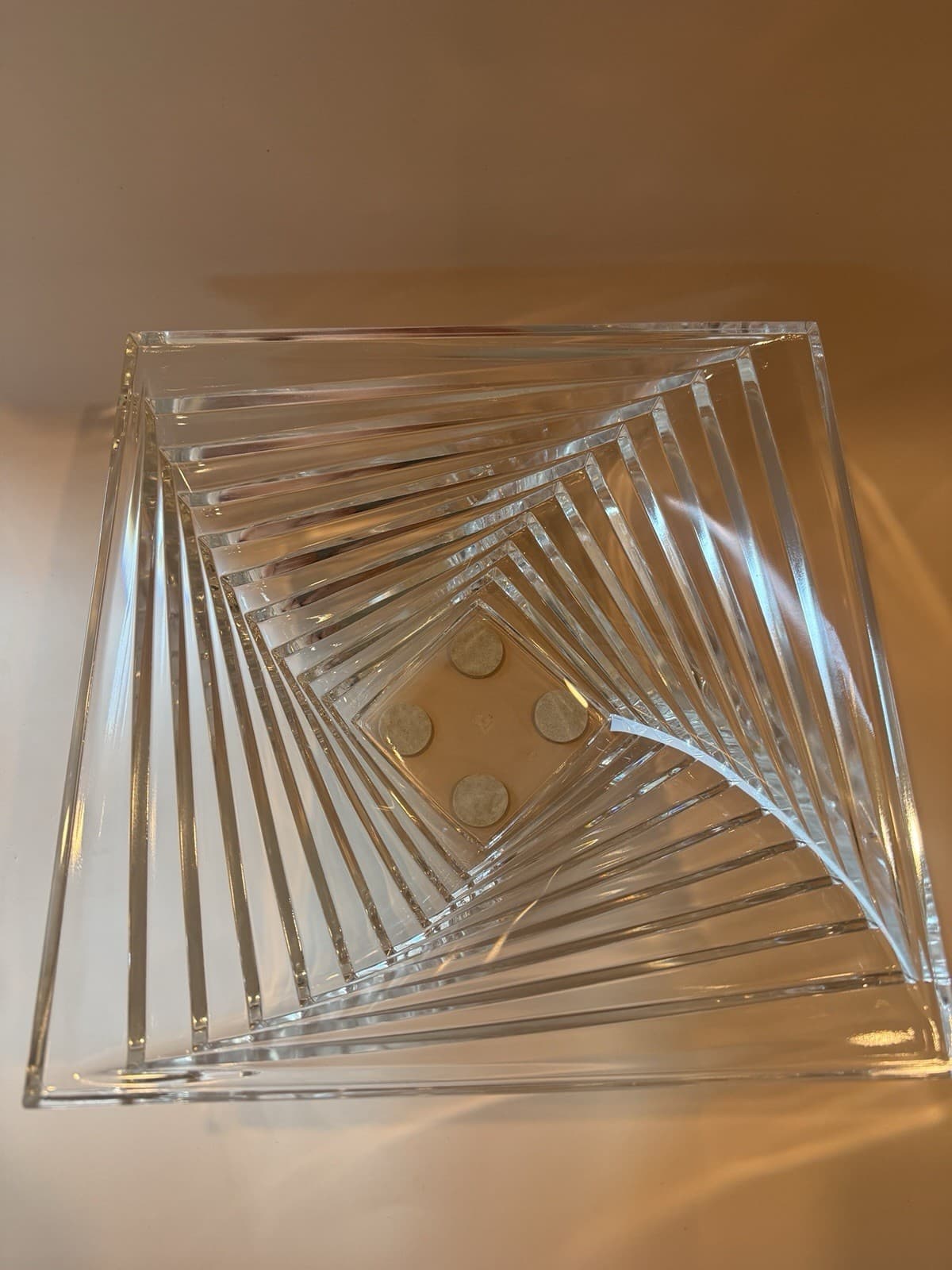 Vintage J.G. Durand Art Deco Style Geometric Crystal Bowl - Thumbnail 7