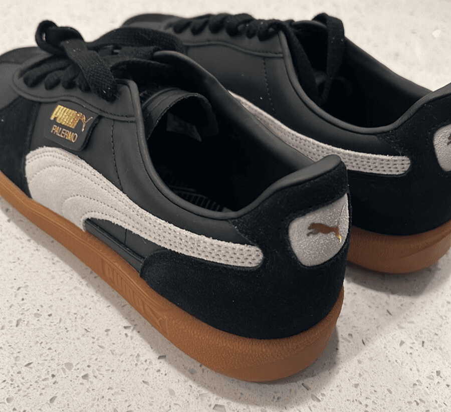 PUMA Palermo Leather Black Feather Grey Gum NEW - Size 9.5 - Thumbnail 2