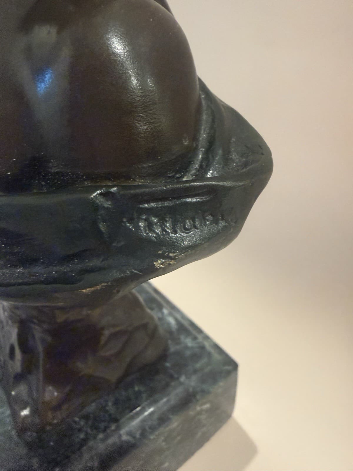 Vintage Bronze Bust Sculpture "Mlle et une Nuits" by Emmanuel Villanis - Thumbnail 16