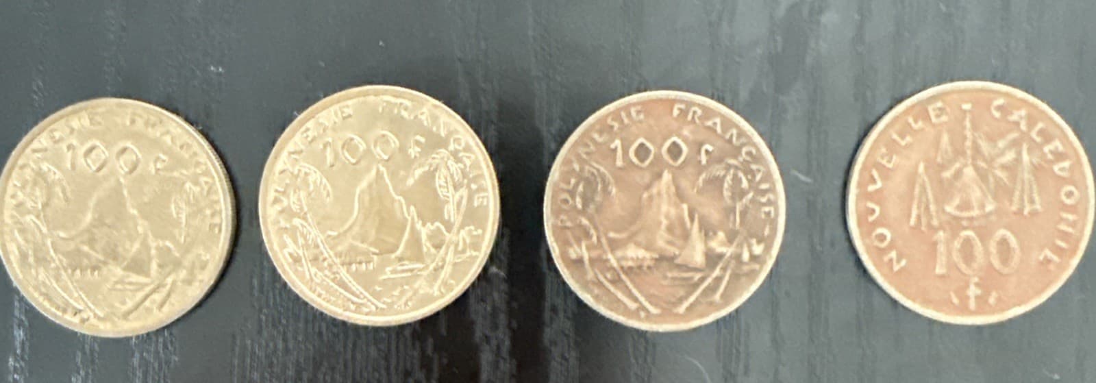French Polynesia and New Caledonia 100 Franc Coins (Set of 4) - Thumbnail 8
