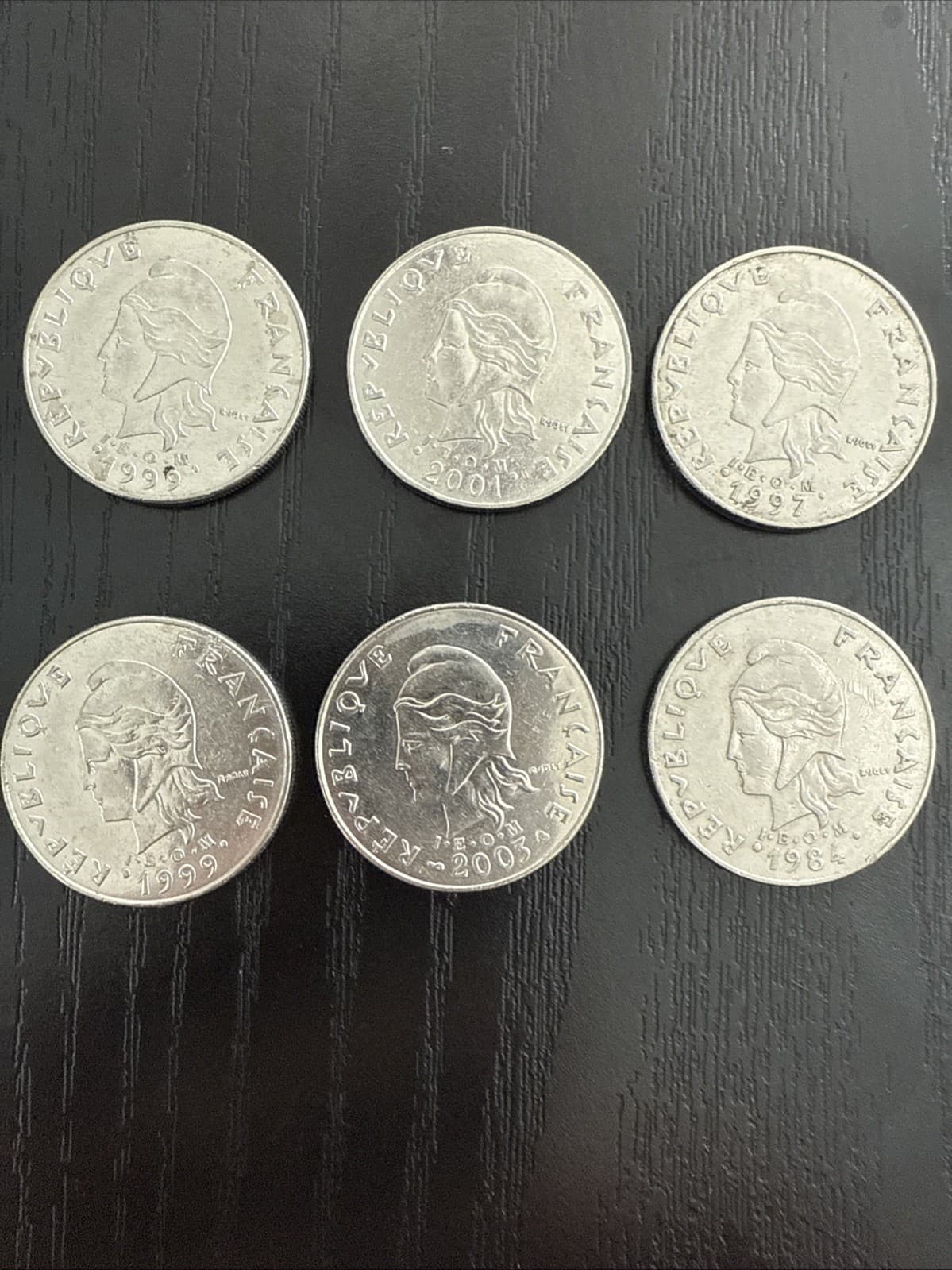 French Polynesia 20 Franc Coins Set of 12 - Thumbnail 3