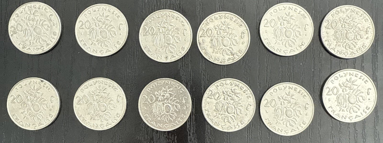 French Polynesia 20 Franc Coins Set of 12 - Thumbnail 8