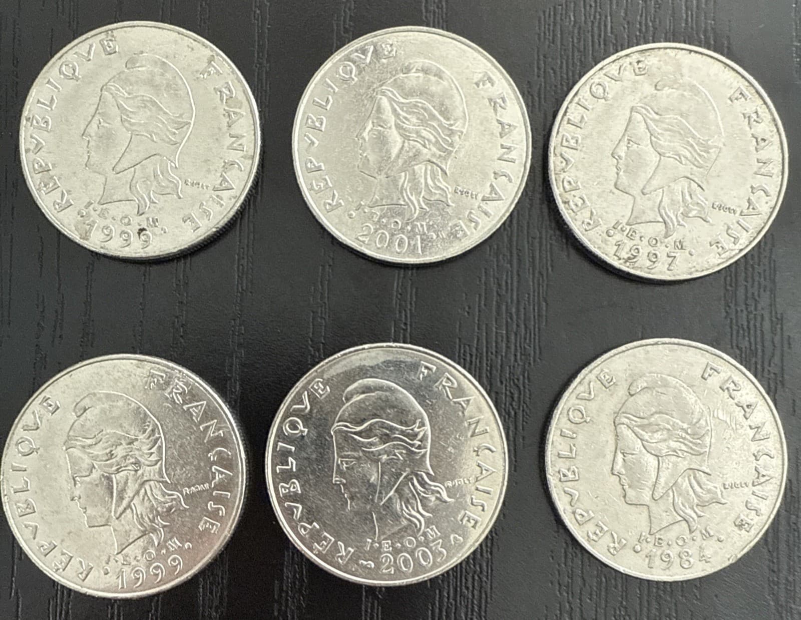 French Polynesia 20 Franc Coins Set of 12 - Thumbnail 4