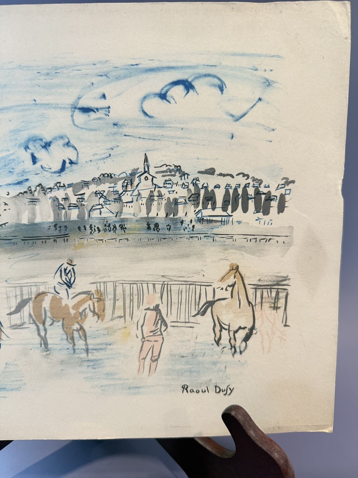 Vintage Raul Dufy ‘Course de Les Cotes Normandes’ Lithograph Signed - Thumbnail 5