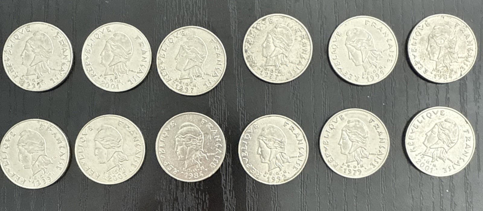 French Polynesia 20 Franc Coins Set of 12 - Thumbnail 2