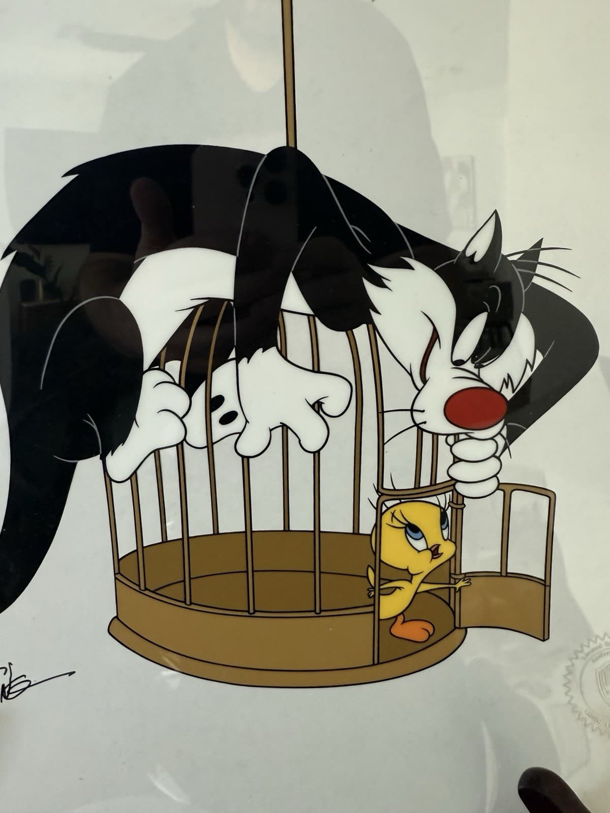 Friz Freleng Signed Warner Bros. Sylvester and Tweety Sericel - Thumbnail 4