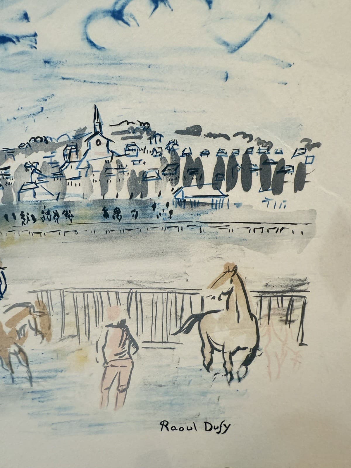 Vintage Raul Dufy ‘Course de Les Cotes Normandes’ Lithograph Signed - Thumbnail 3