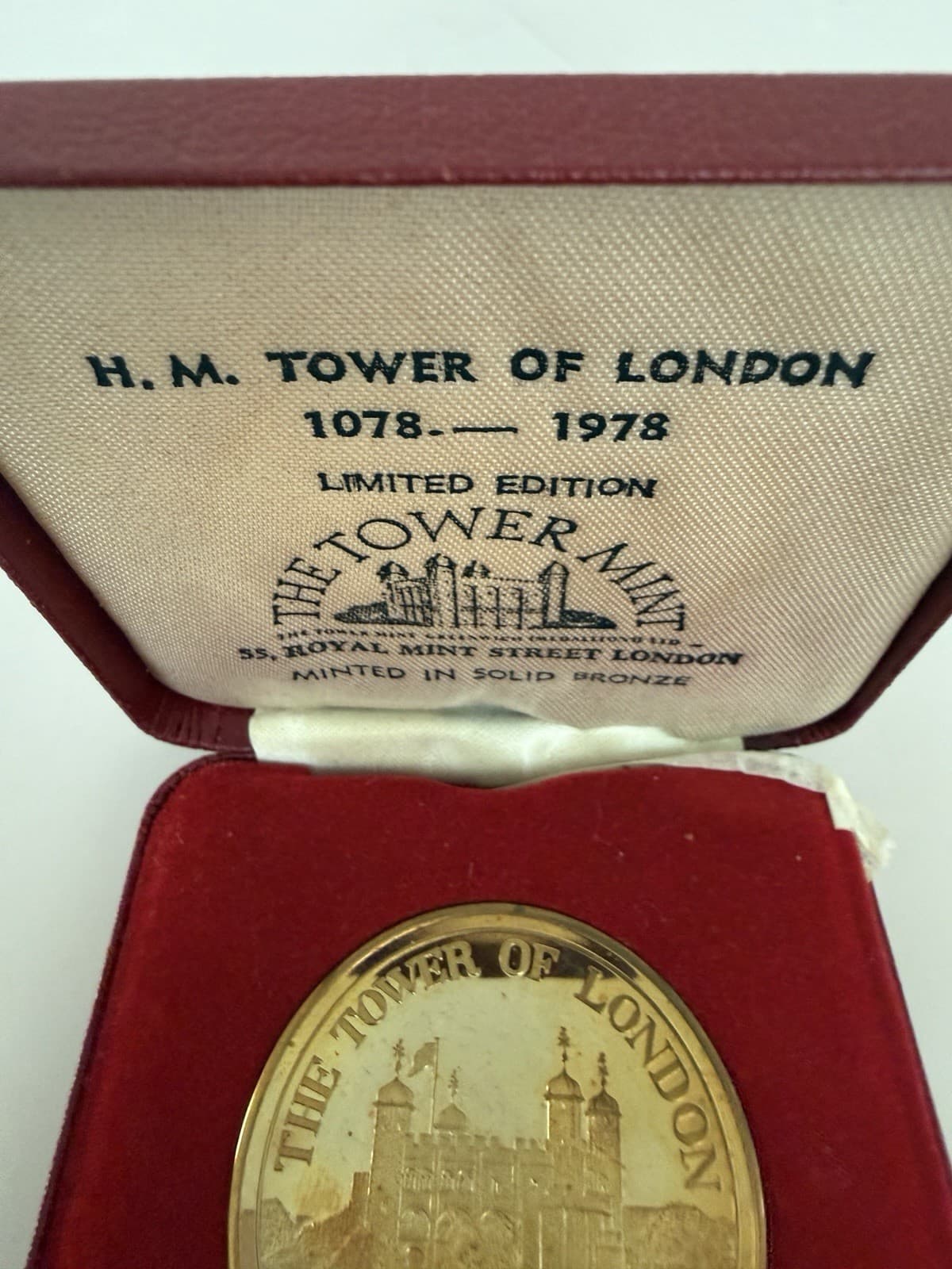 Tower Mint Tower Of London 1078-1978 Solid Bronze Medal Boxed Limited Edition - Thumbnail 3