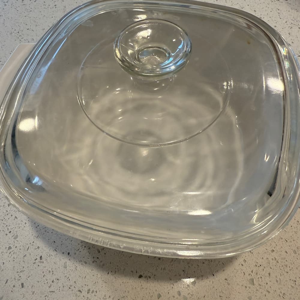 Vintage Corningware White Casserole Dish with Lid “L’echalote La Marjolaine” - Thumbnail 2