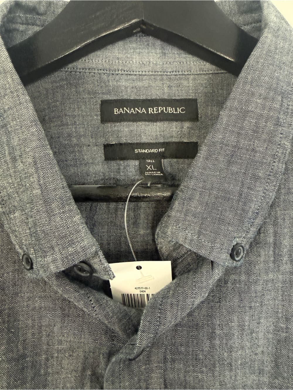Banana Republic Heathered Light Blue Button-Up Shirt - Thumbnail 7