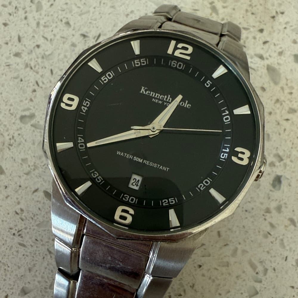 Kenneth Cole Black Dial Silver Watch - Thumbnail 2