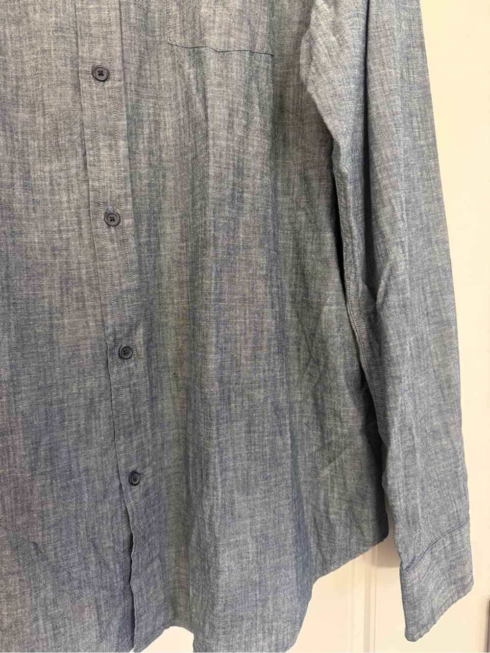 Banana Republic Heathered Light Blue Button-Up Shirt - Thumbnail 4