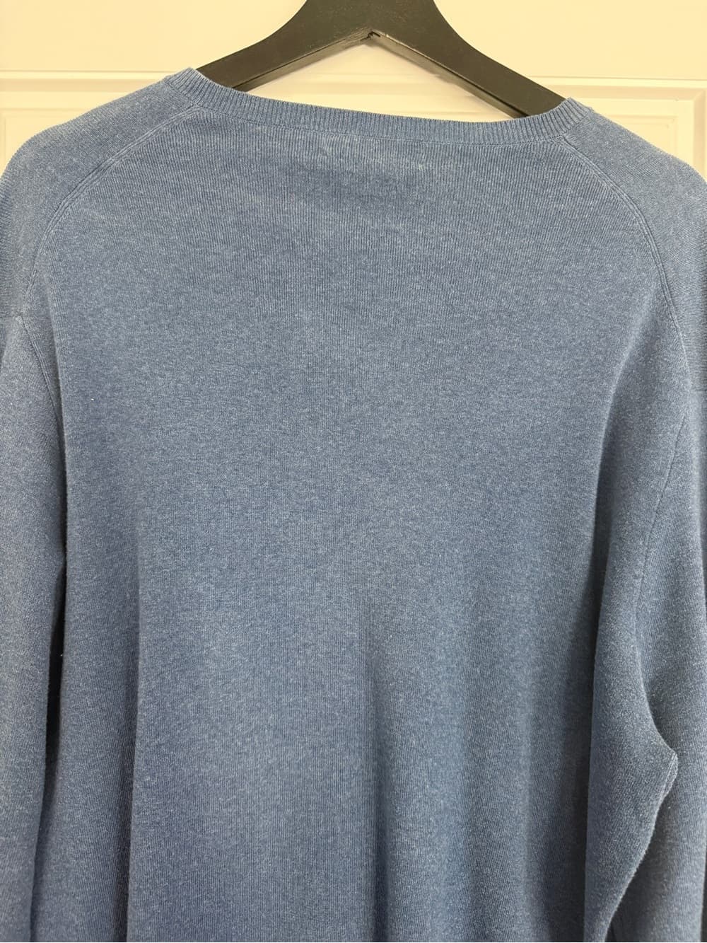 Polo by Ralph Lauren Light Blue Pima Cotton V-Neck Sweater with Yellow Pony - Thumbnail 7