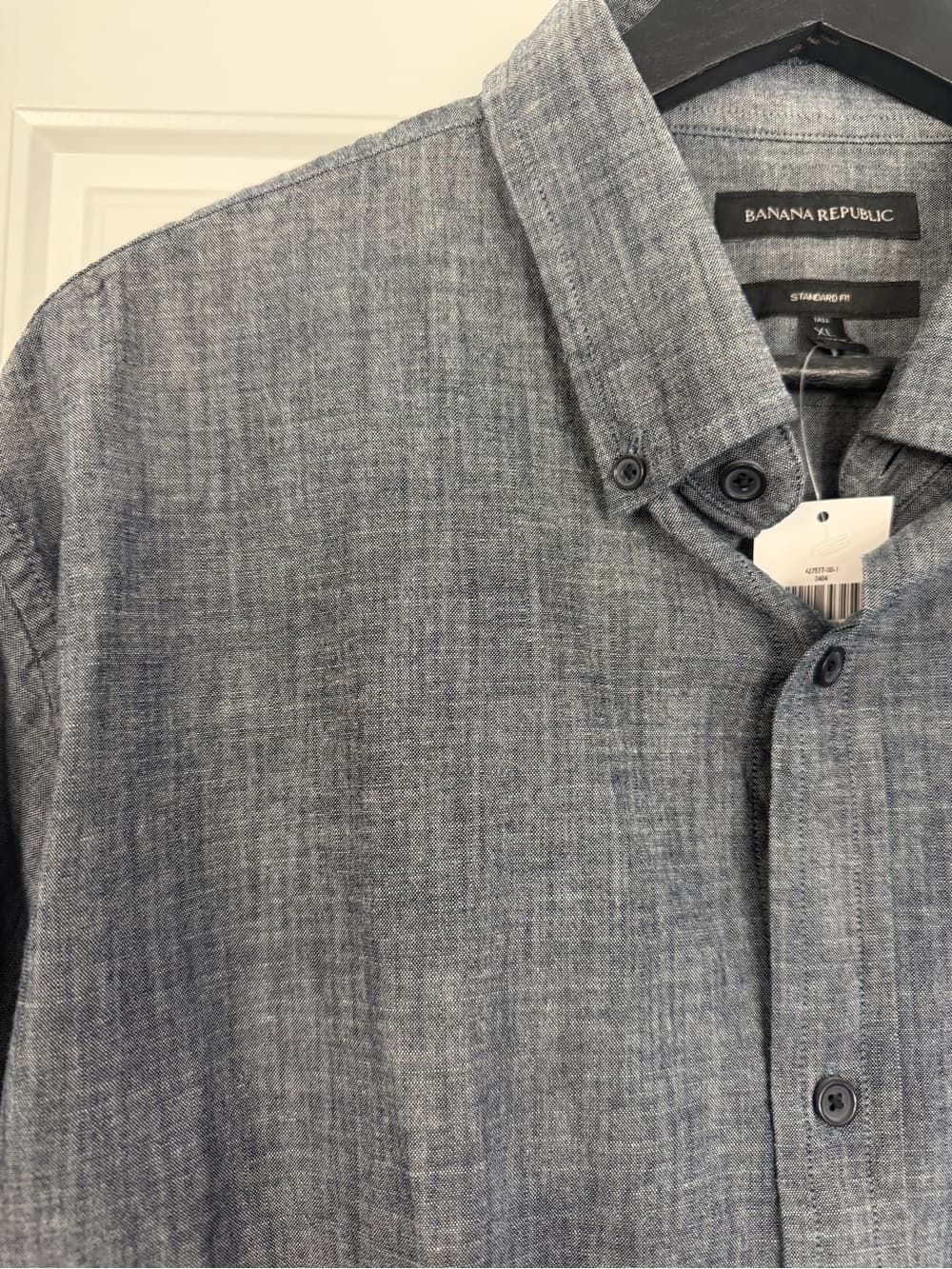 Banana Republic Heathered Light Blue Button-Up Shirt - Thumbnail 2