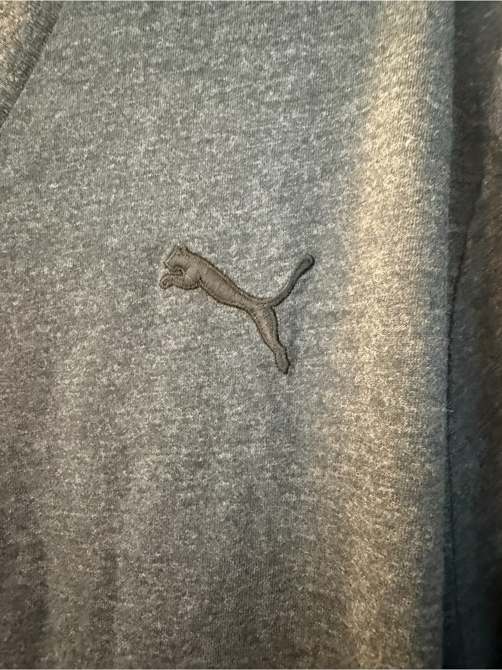 Puma Gray V-Neck Men's Tee with Charcoal Logo - Thumbnail 4