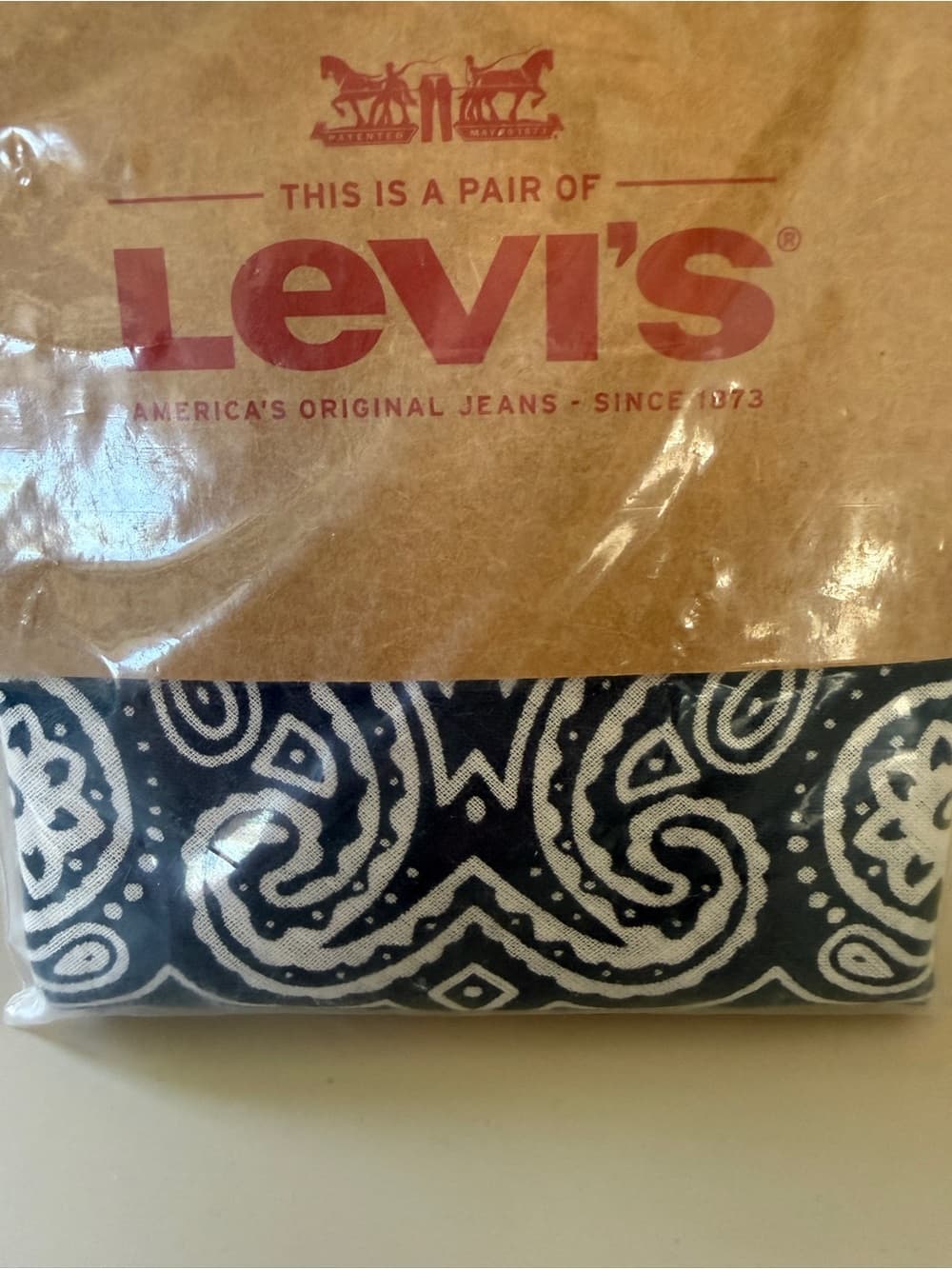 Levi's Black & White Paisley Bandana Pocket Square - Thumbnail 3