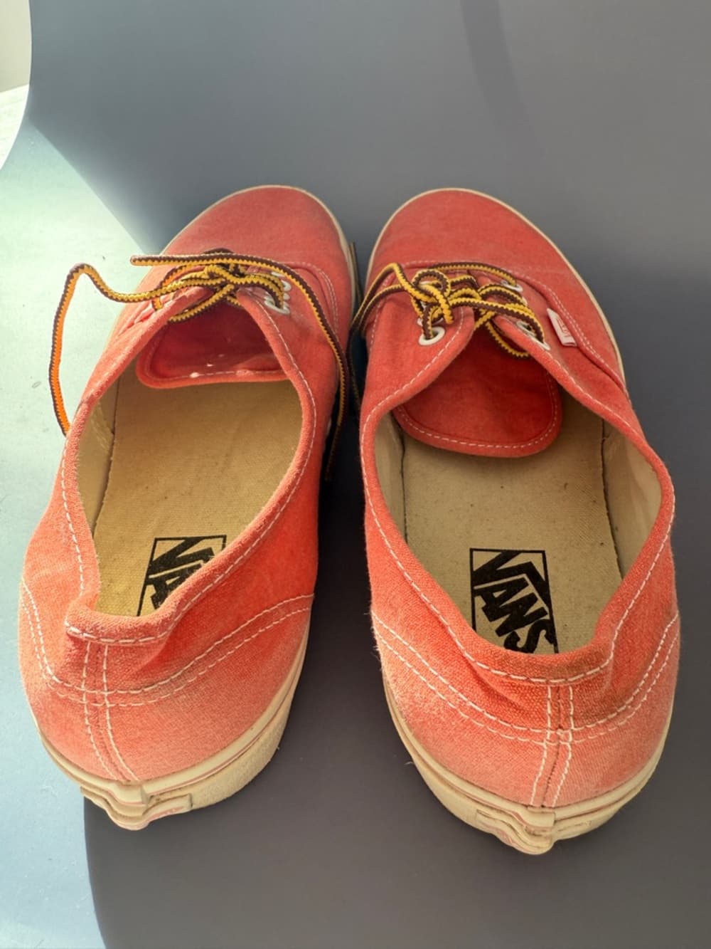 Vans Men's Orange Canvas Authentic Skate Shoes - Size 11 - Thumbnail 5