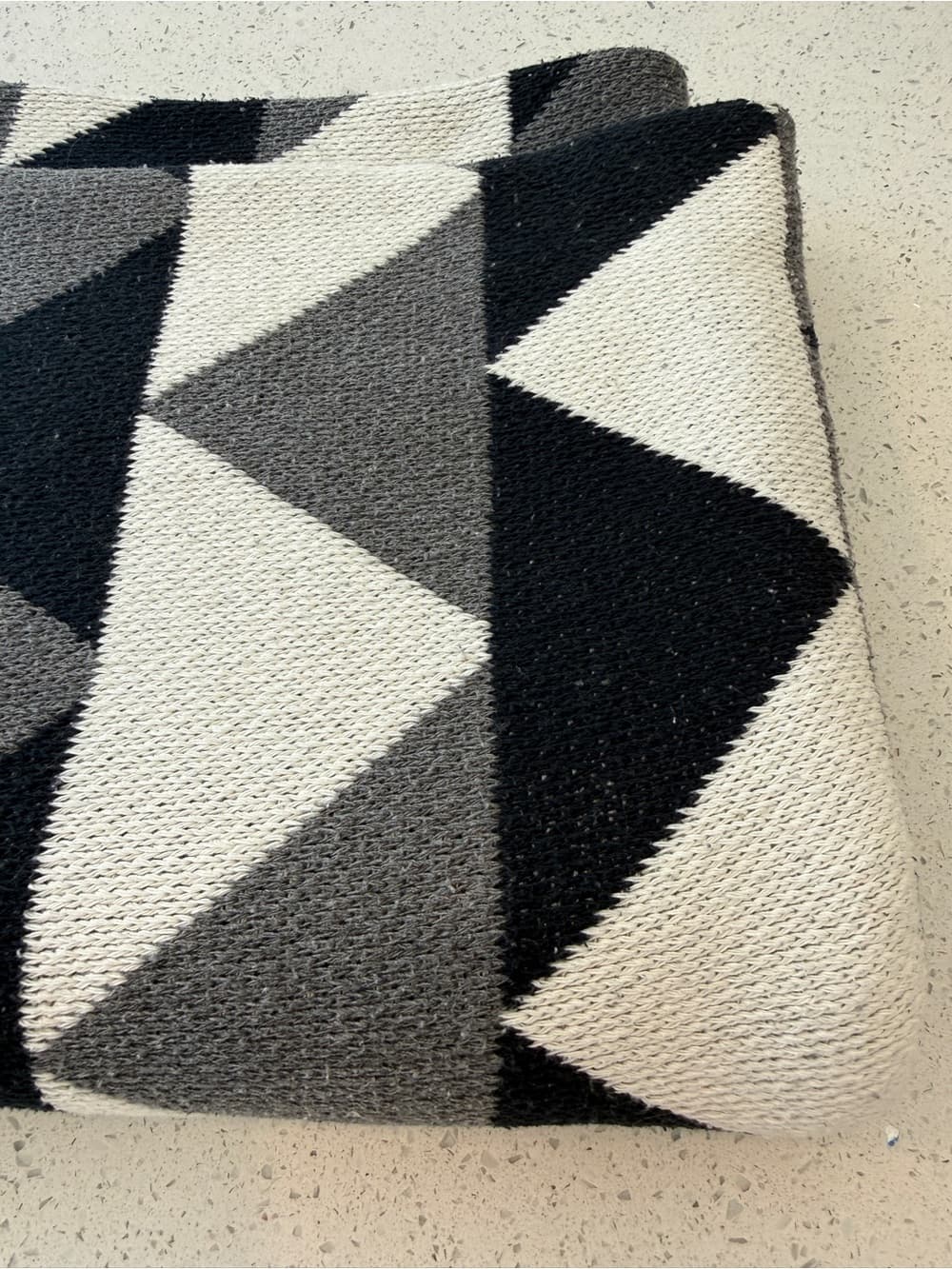 Happy Habitat Geometric Triangle Throw Blanket, Black/White/Gray Pattern - Thumbnail 3