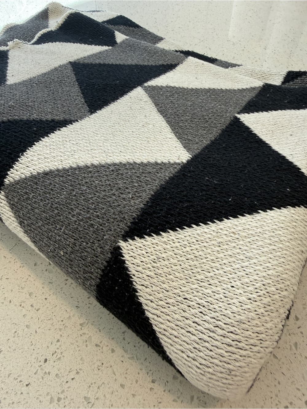 Happy Habitat Geometric Triangle Throw Blanket, Black/White/Gray Pattern - Thumbnail 2
