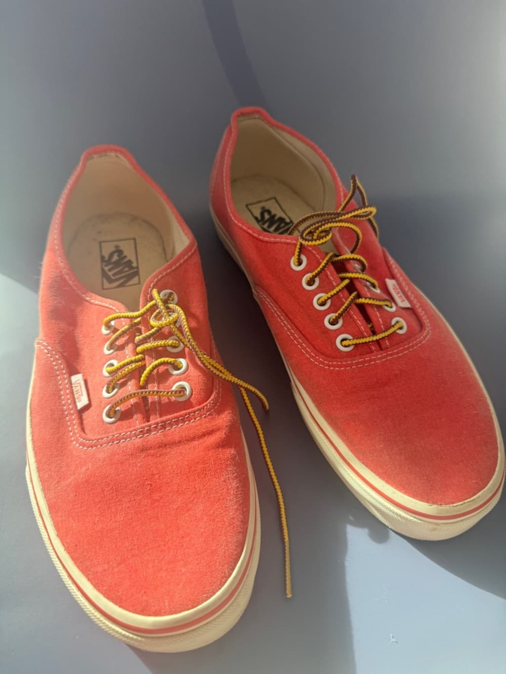 Vans Men's Orange Canvas Authentic Skate Shoes - Size 11 - Thumbnail 2