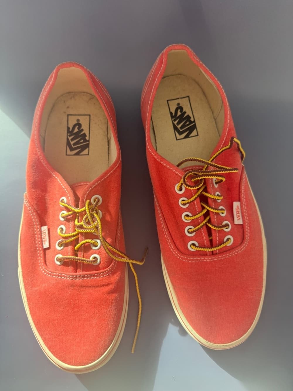 Vans Men's Orange Canvas Authentic Skate Shoes - Size 11 - Thumbnail 3