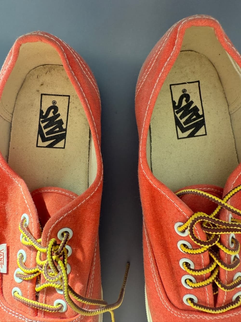 Vans Men's Orange Canvas Authentic Skate Shoes - Size 11 - Thumbnail 4