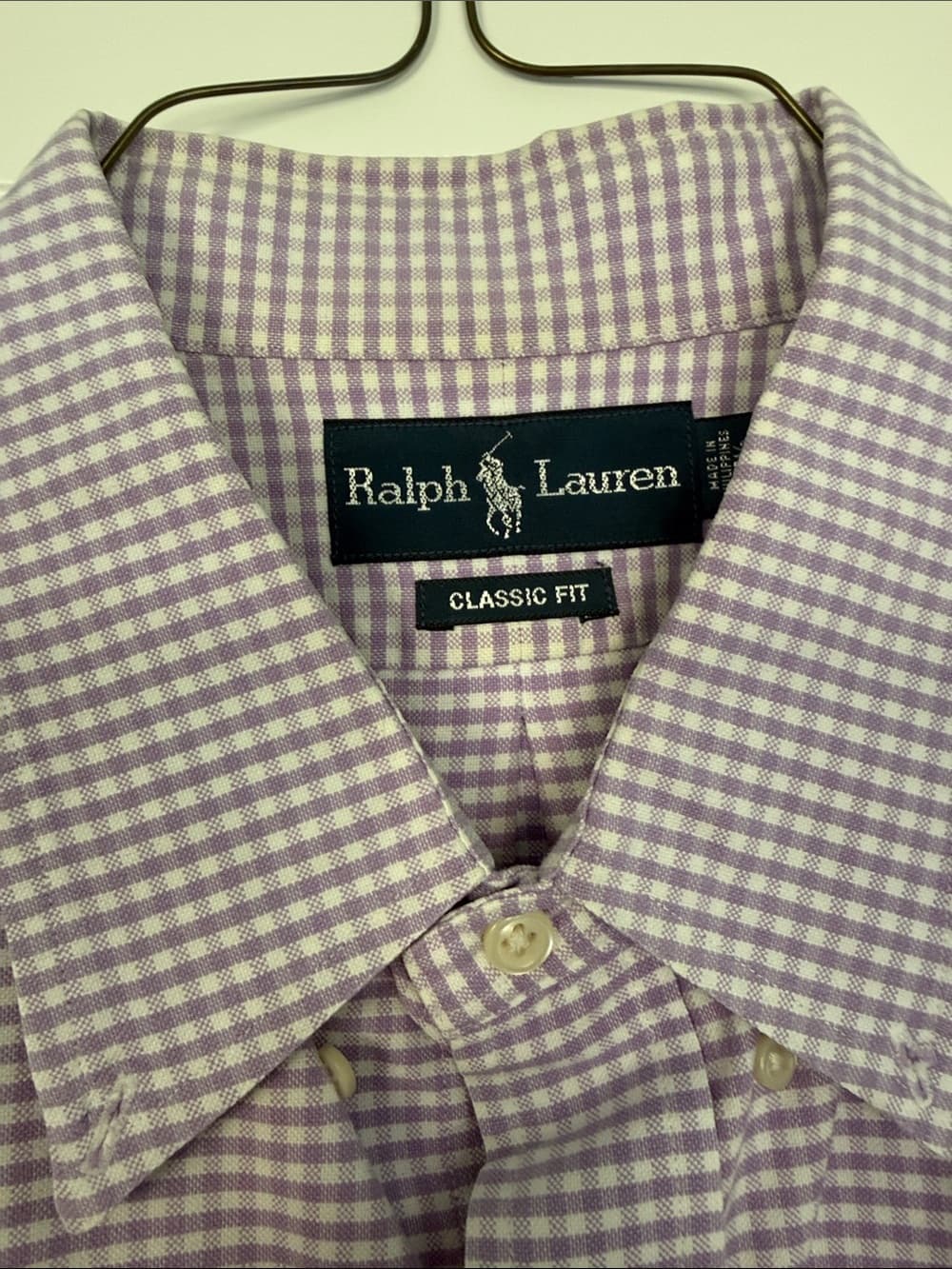 Ralph Lauren Lavender Gingham Button-Down Dress Shirt - Thumbnail 2