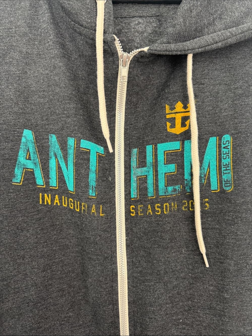 Royal Caribbean Anthem of the Seas Dark Gray Zip-Up Hoodie with Logo XL - Thumbnail 2