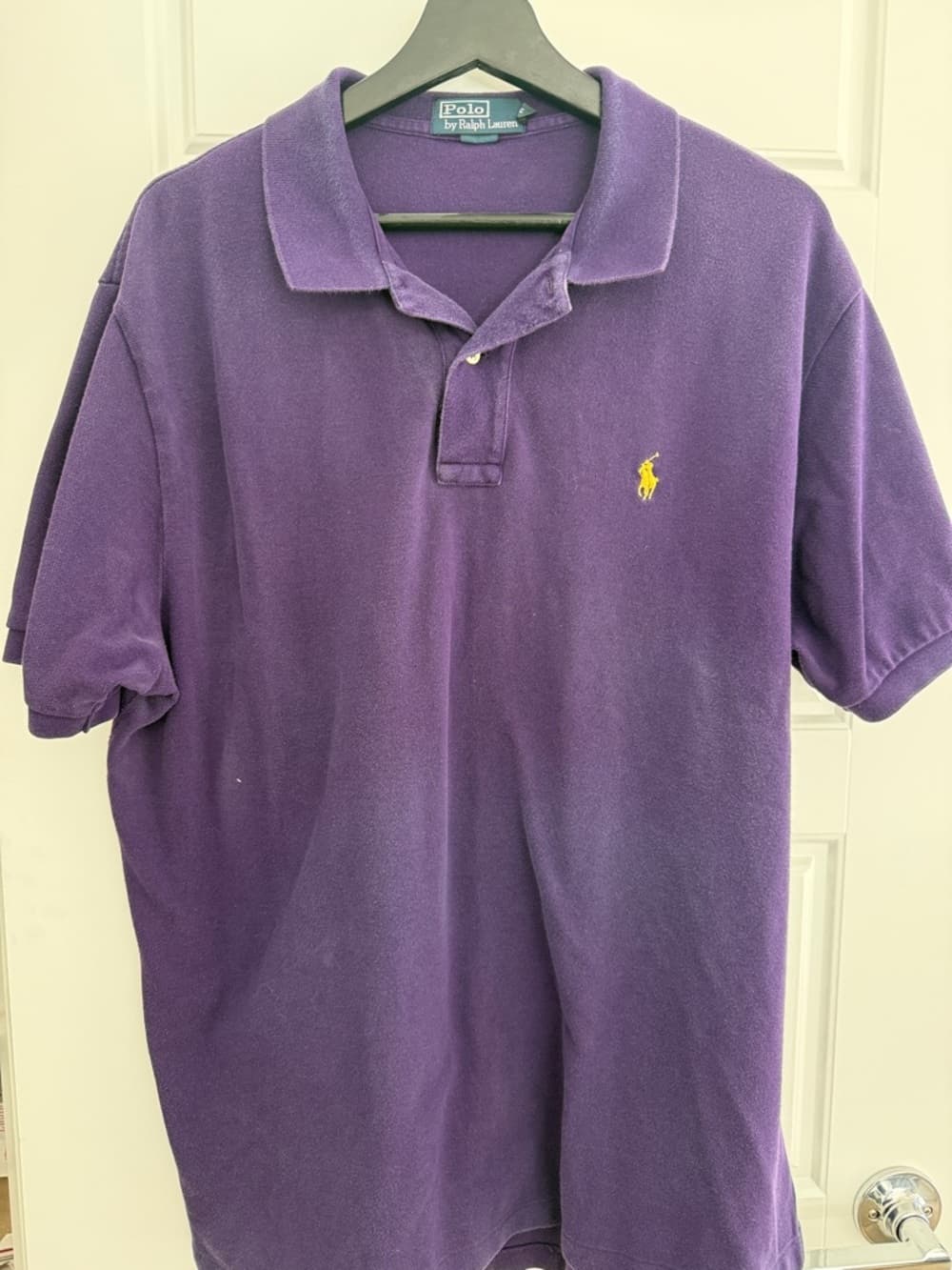 Polo by Ralph Lauren Purple Polo with Yellow Pony Logo Size XL Classic - Thumbnail 2