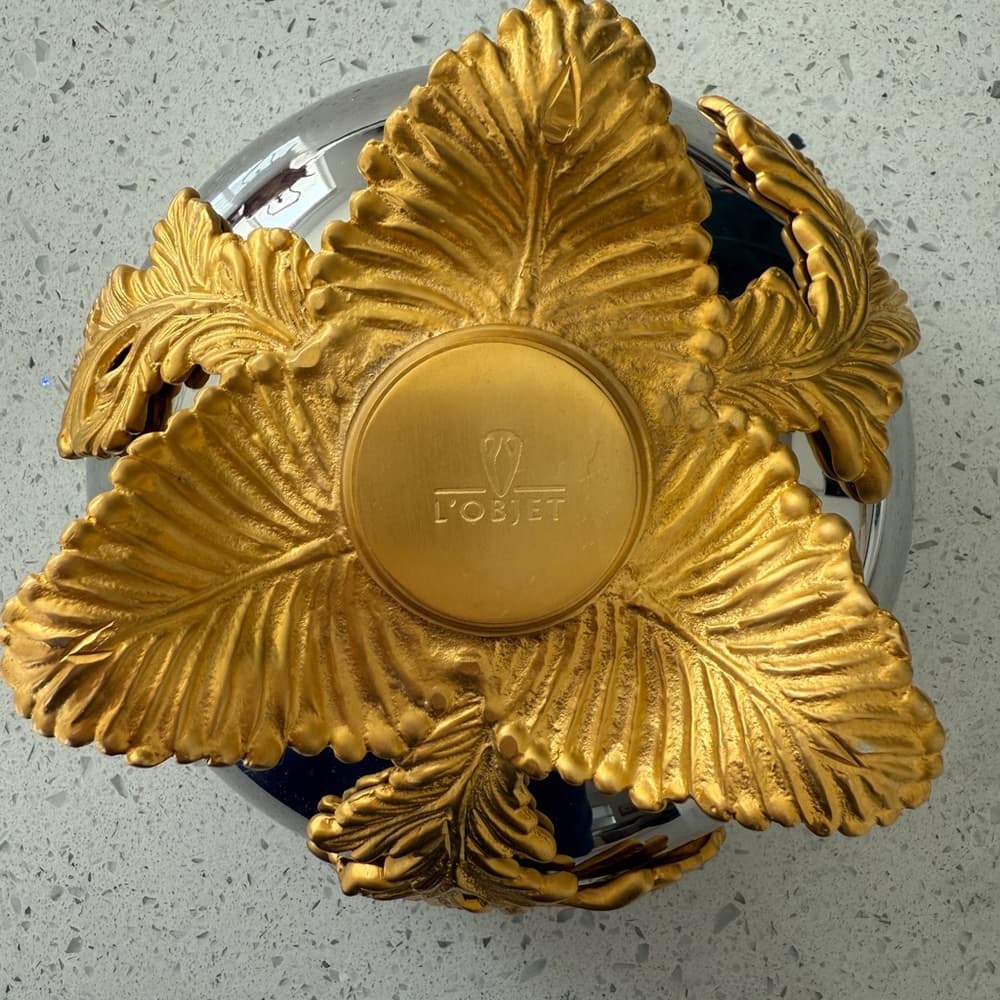 L’Objet Lamina Bowl with Gold Leaf Base (Small) - Thumbnail 4