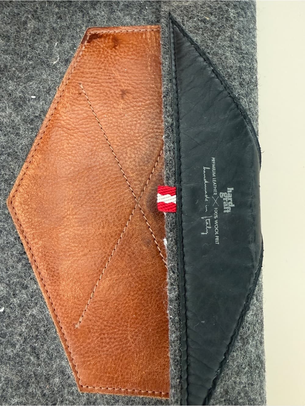 Leather and Felt Laptop Sleeve by Hard Graft - Thumbnail 2