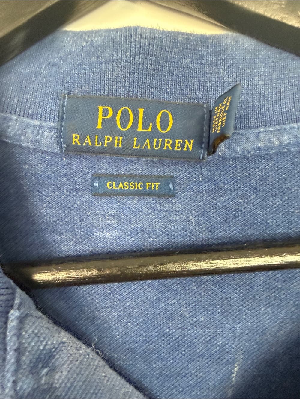 Polo by Ralph Lauren Classic Blue Polo Shirt with Orange Pony XL - Thumbnail 3