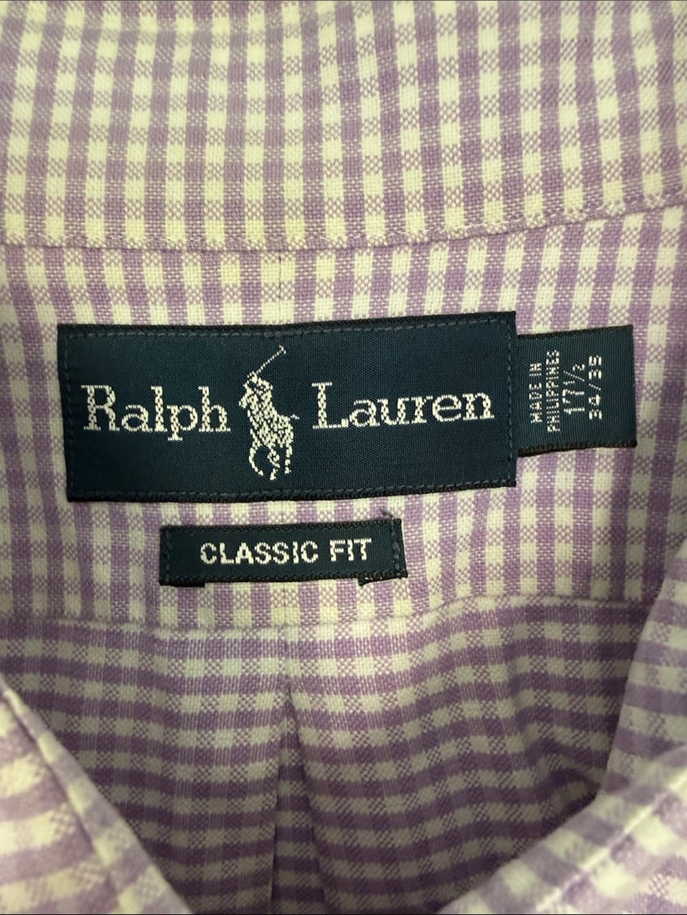 Ralph Lauren Lavender Gingham Button-Down Dress Shirt - Thumbnail 3