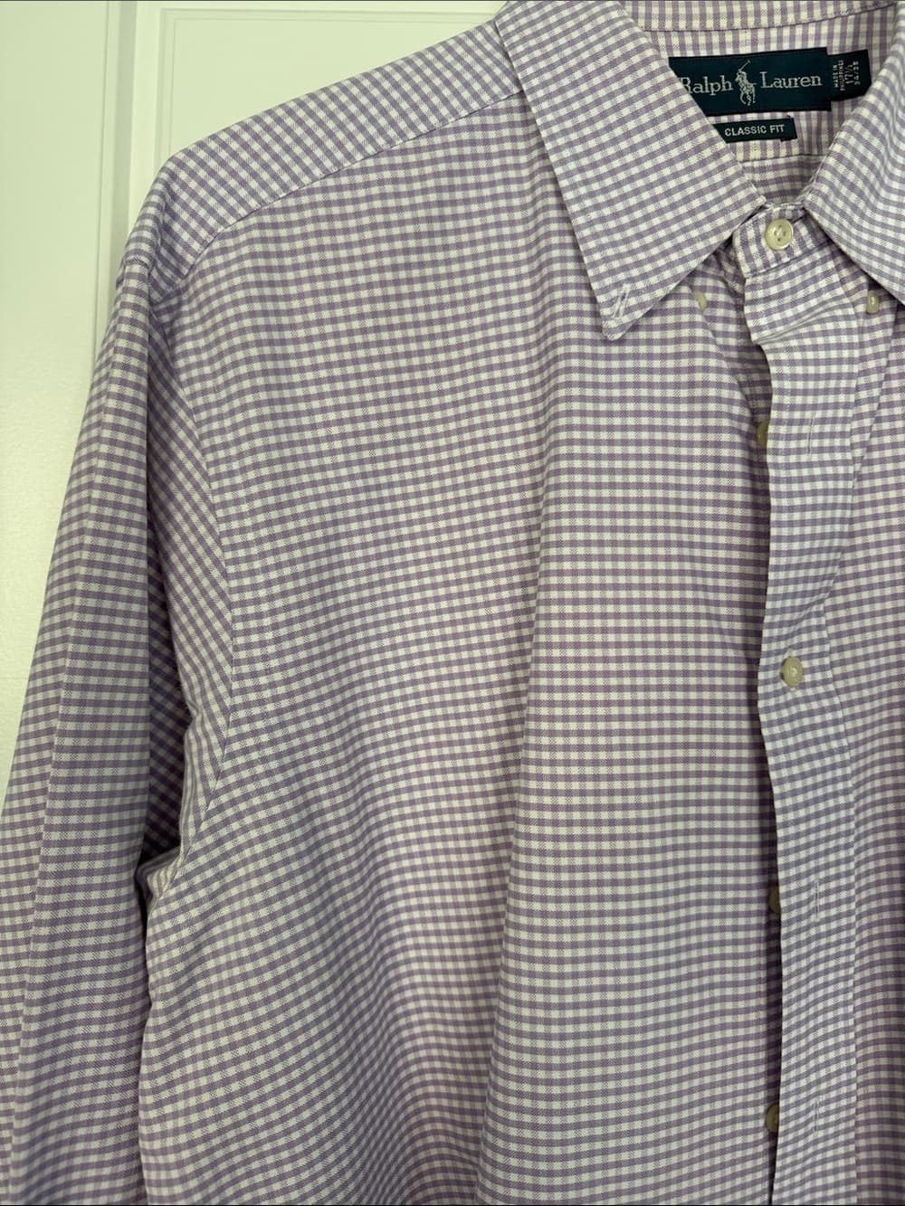 Ralph Lauren Lavender Gingham Button-Down Dress Shirt - Thumbnail 6
