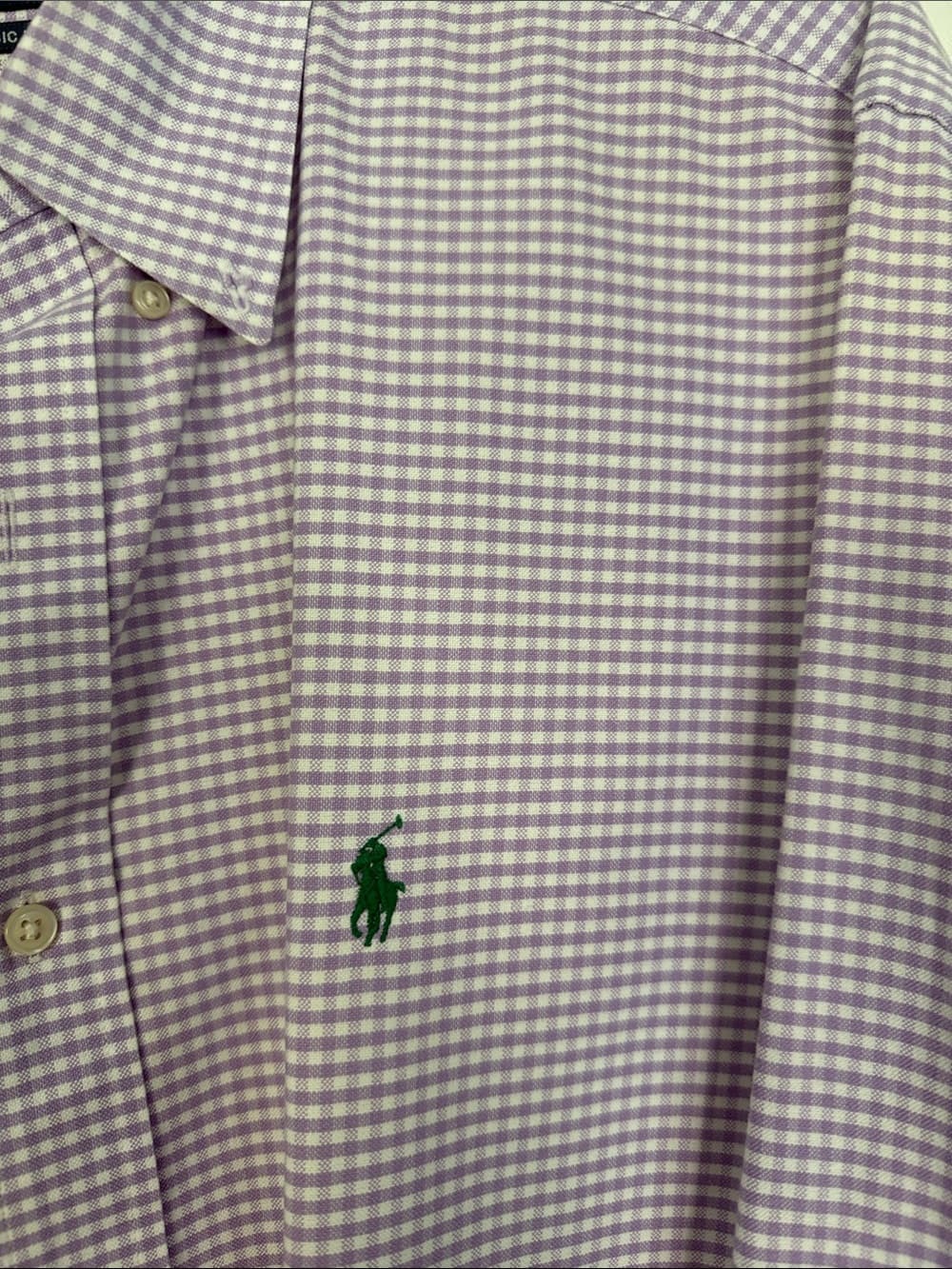Ralph Lauren Lavender Gingham Button-Down Dress Shirt - Thumbnail 4