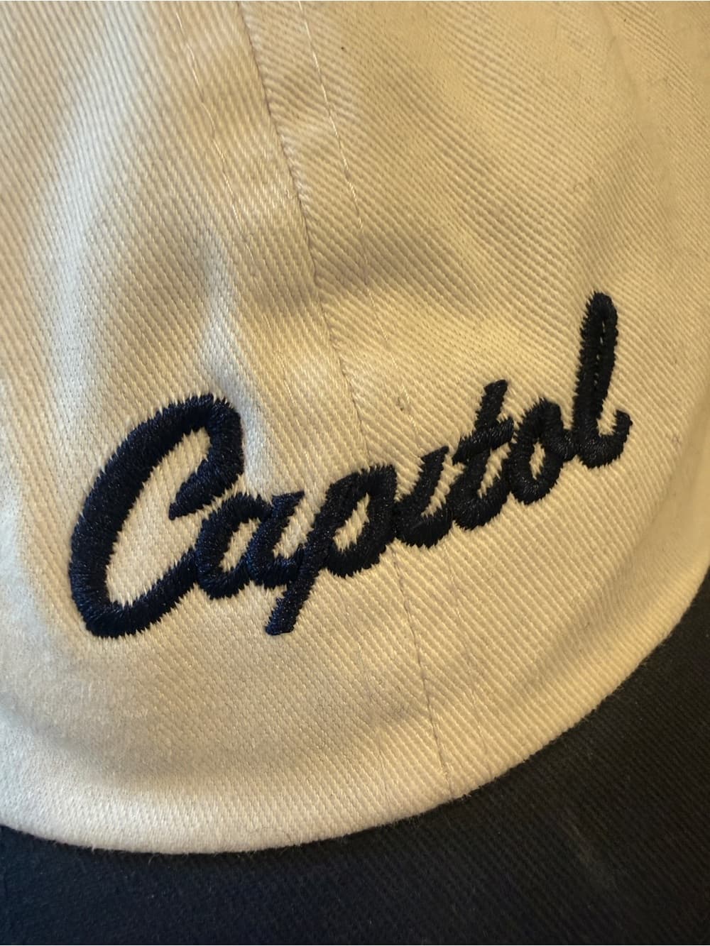 Capitol Records Logo Two-Tone Baseball Cap - White & Navy - Thumbnail 4