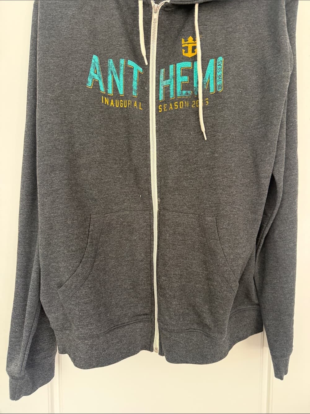 Royal Caribbean Anthem of the Seas Dark Gray Zip-Up Hoodie with Logo XL - Thumbnail 6