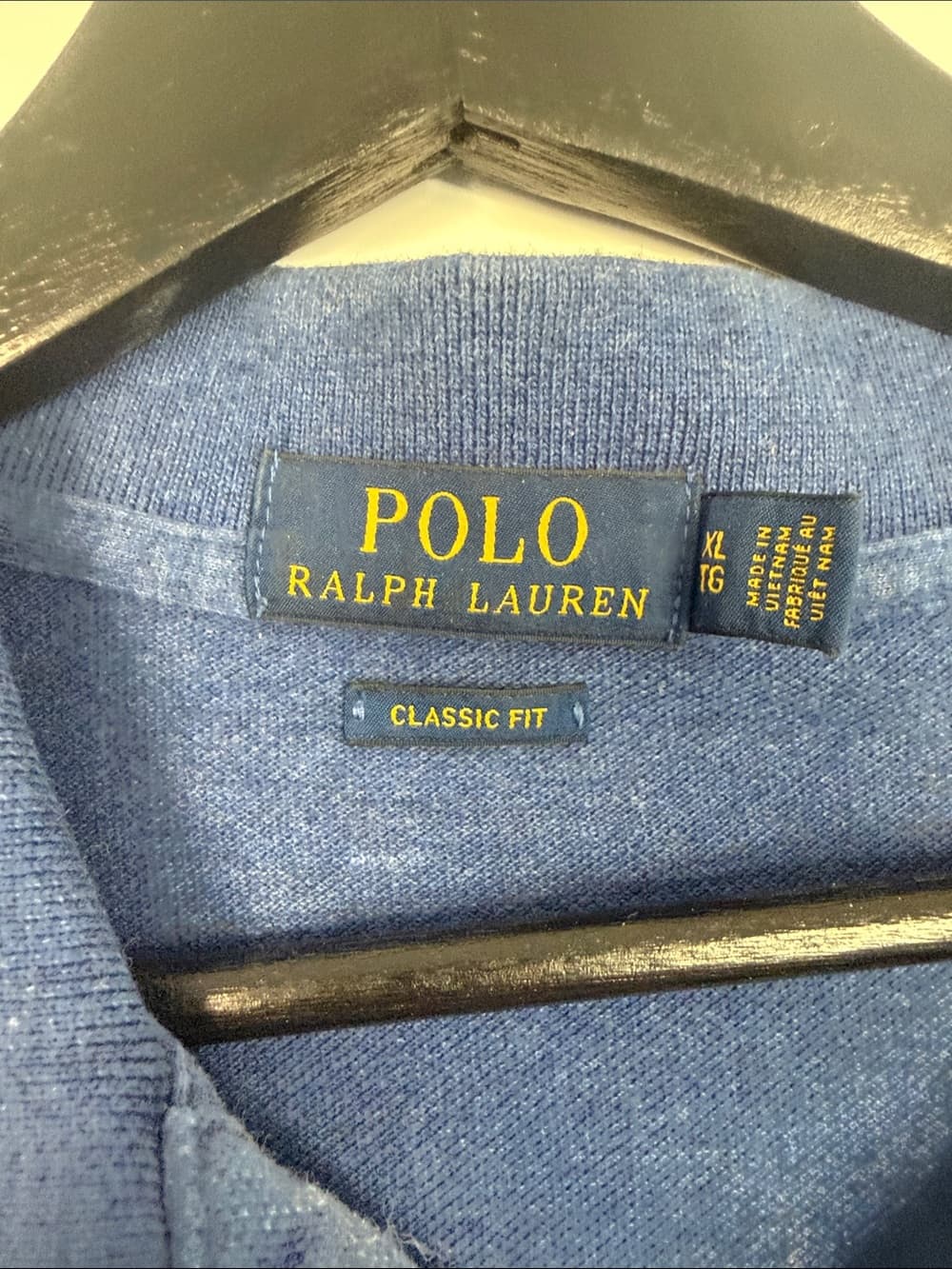 Polo by Ralph Lauren Classic Blue Polo Shirt with Orange Pony XL - Thumbnail 4